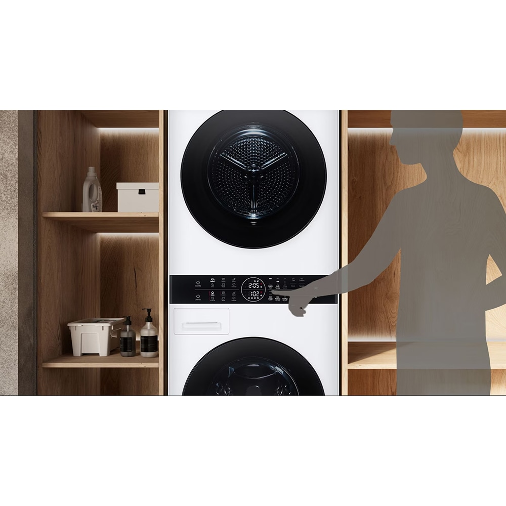 Masina de spalat rufe frontala cu uscator LG WashTower WT1210WWF, 12/10 kg, 1400 rpm, Clasa A/C, Wi-Fi, alb