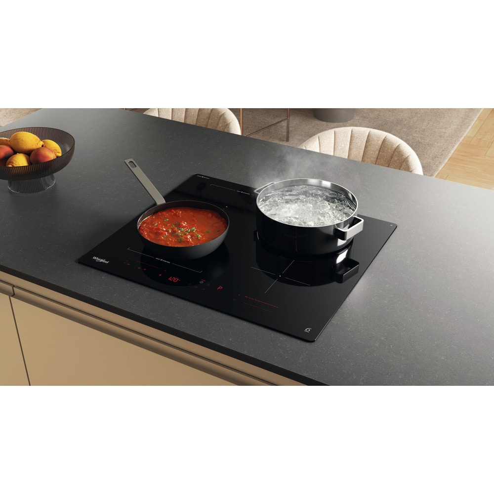 Plita incorporabila WHIRLPOOL WTX6014DCF, Inductie, 4 arzatoare, Touch Control, negru