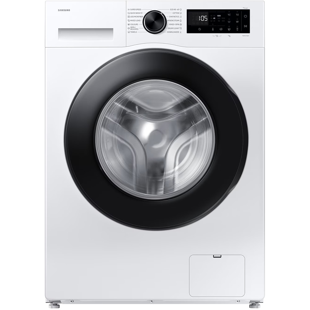Masina de spalat rufe frontala slim SAMSUNG WW80FG5L32AELE, AI EcoBubble, 8 kg, 1200rpm, Clasa A, alb