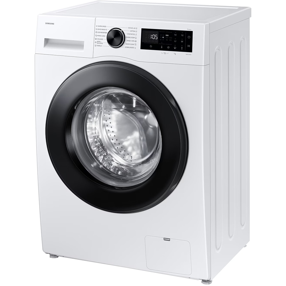Masina de spalat rufe frontala slim SAMSUNG WW80FG5L32AELE, AI EcoBubble, 8 kg, 1200rpm, Clasa A, alb