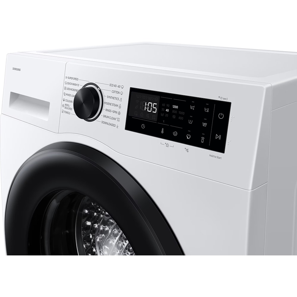 Masina de spalat rufe frontala slim SAMSUNG WW80FG5L32AELE, AI EcoBubble, 8 kg, 1200rpm, Clasa A, alb
