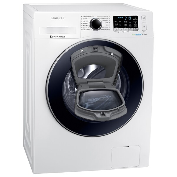 Masina de spalat rufe frontala SAMSUNG WW80K5410UW/LE, AddWash, Eco Bubble, 8kg, 1400rpm, A+++, alb