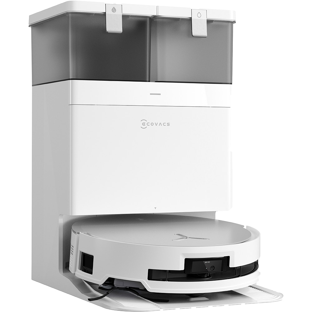 Aspirator robot ECOVACS Deebot X8 Omni X8OMNIWHITE, 0.22l, autonomie max 300 min, senzor TruEdge 3D Edge, alb