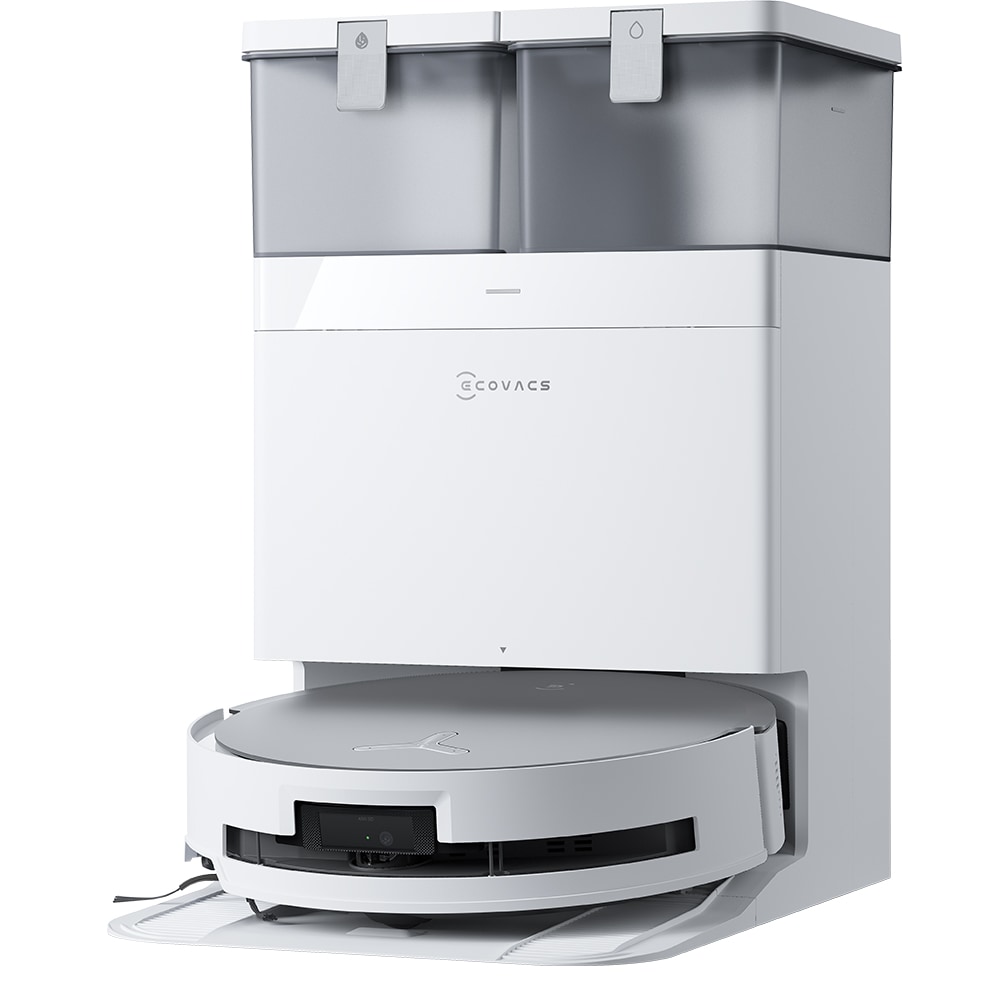 Aspirator robot ECOVACS Deebot X8 Omni X8OMNIWHITE, 0.22l, autonomie max 300 min, senzor TruEdge 3D Edge, alb