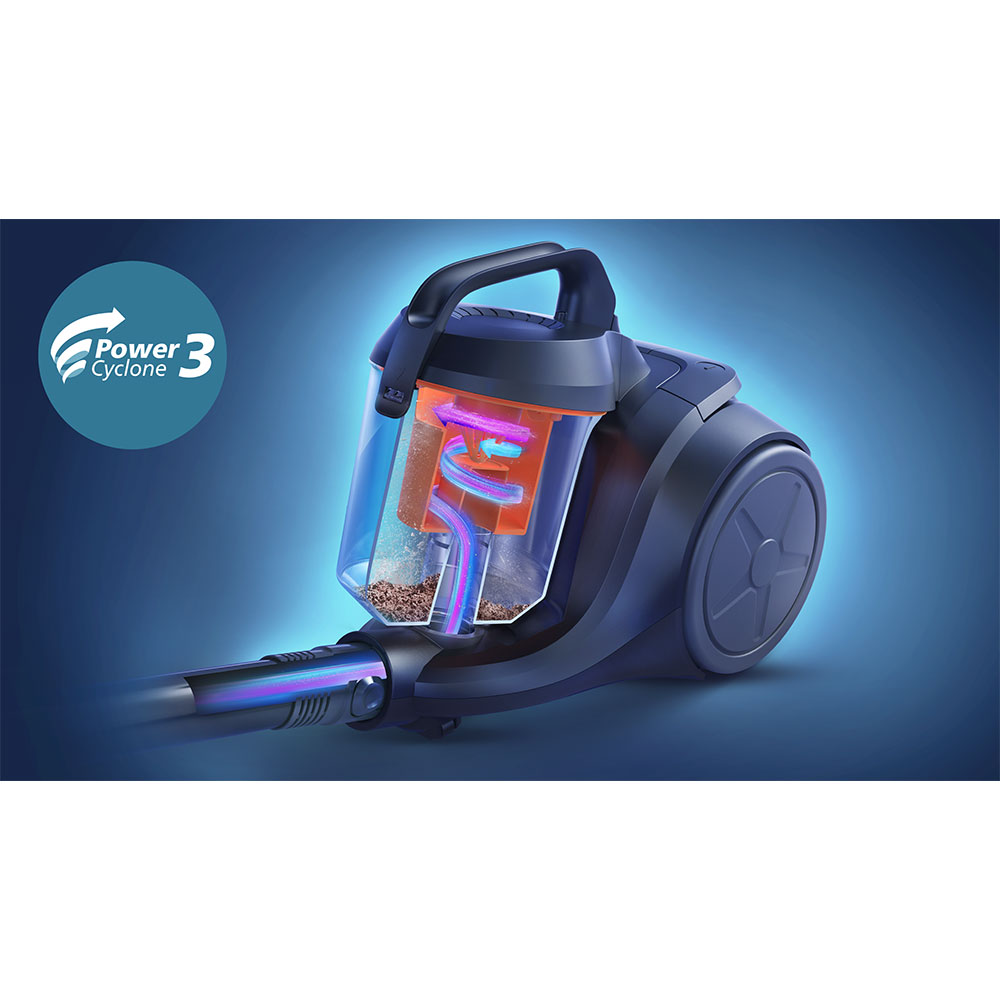 Aspirator fara sac PHILIPS Powercyclone 3 XB1111/10, 1.3l, 750W, 78dB, alb-negru