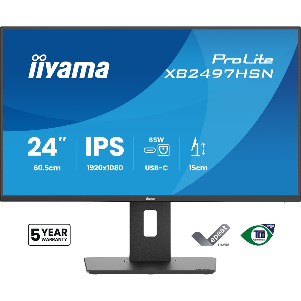 Monitor LED IPS IIYAMA ProLite XB2497HSN-B1, 23.8", Full HD, 100Hz, negru
