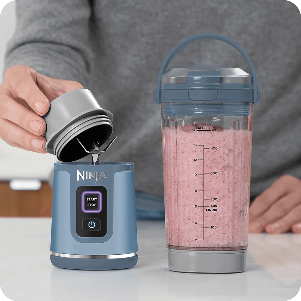 Blender portabil NINJA Blast BC151EUNV, 0.53l, 1 treapta viteza, albastru-gri