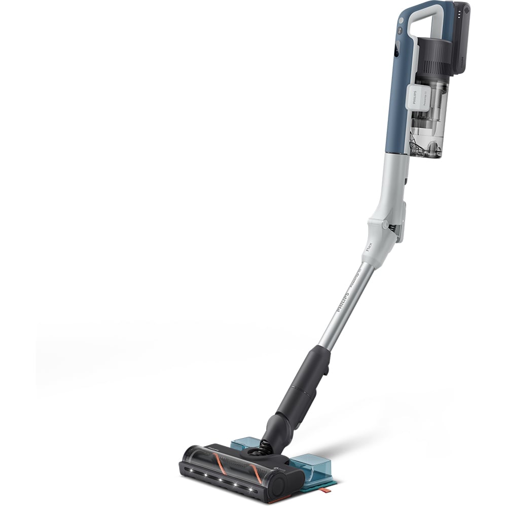 Aspirator vertical PHILIPS PowerUp 3 Aqua XC3363/10, 0.61l, autonomie max 50 min, Tehnologie PowerUp, albastru inchis