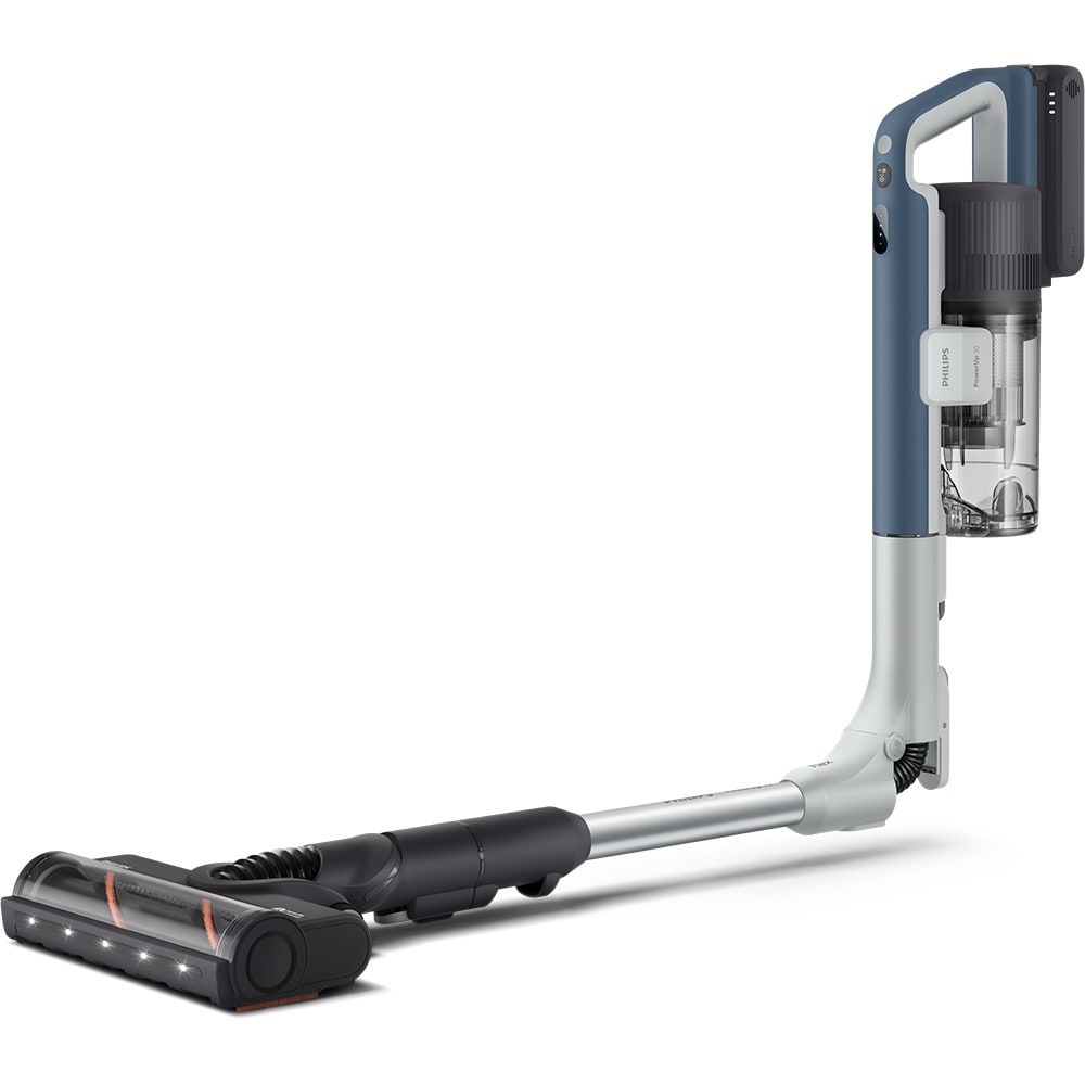 Aspirator vertical PHILIPS PowerUp 3 Aqua XC3363/10, 0.61l, autonomie max 50 min, Tehnologie PowerUp, albastru inchis