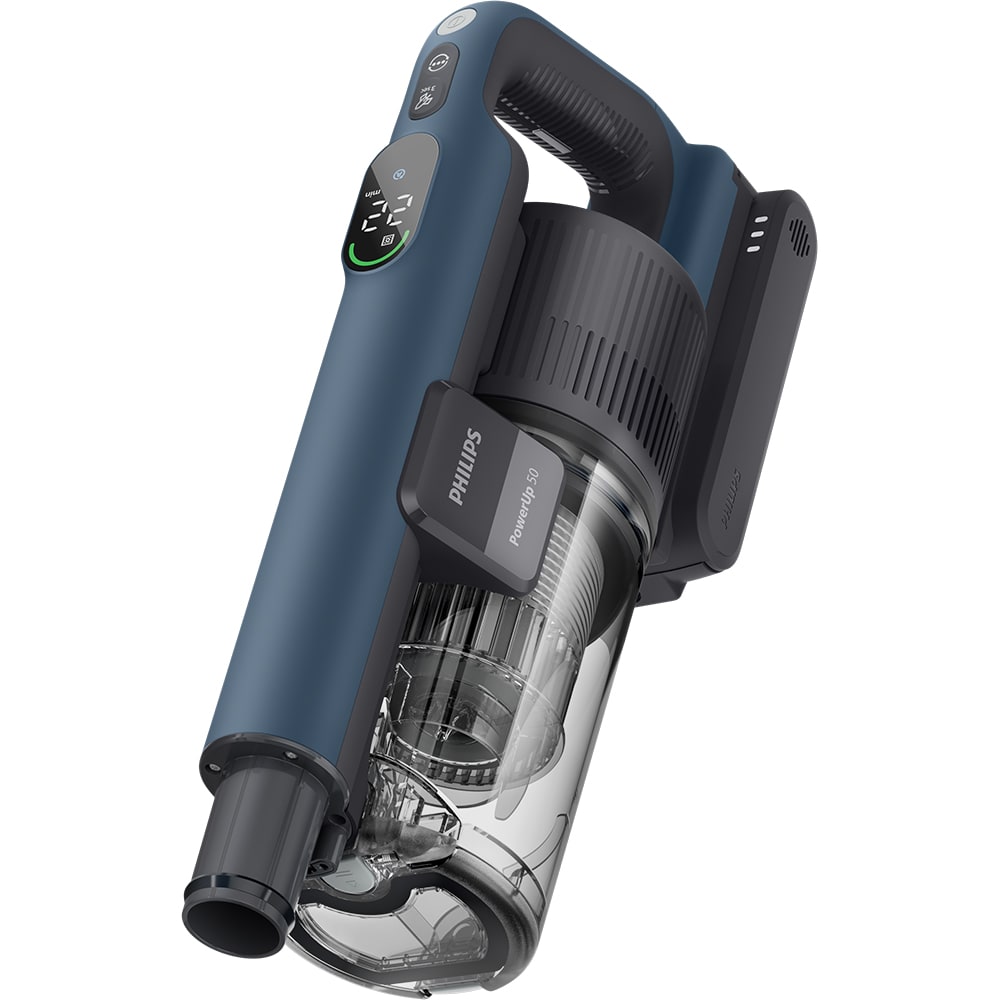 Aspirator vertical PHILIPS PowerUp 5 Aqua XC5373/10, 0.61l, autonomie max 65 min, mod Aqua, albastru inchis