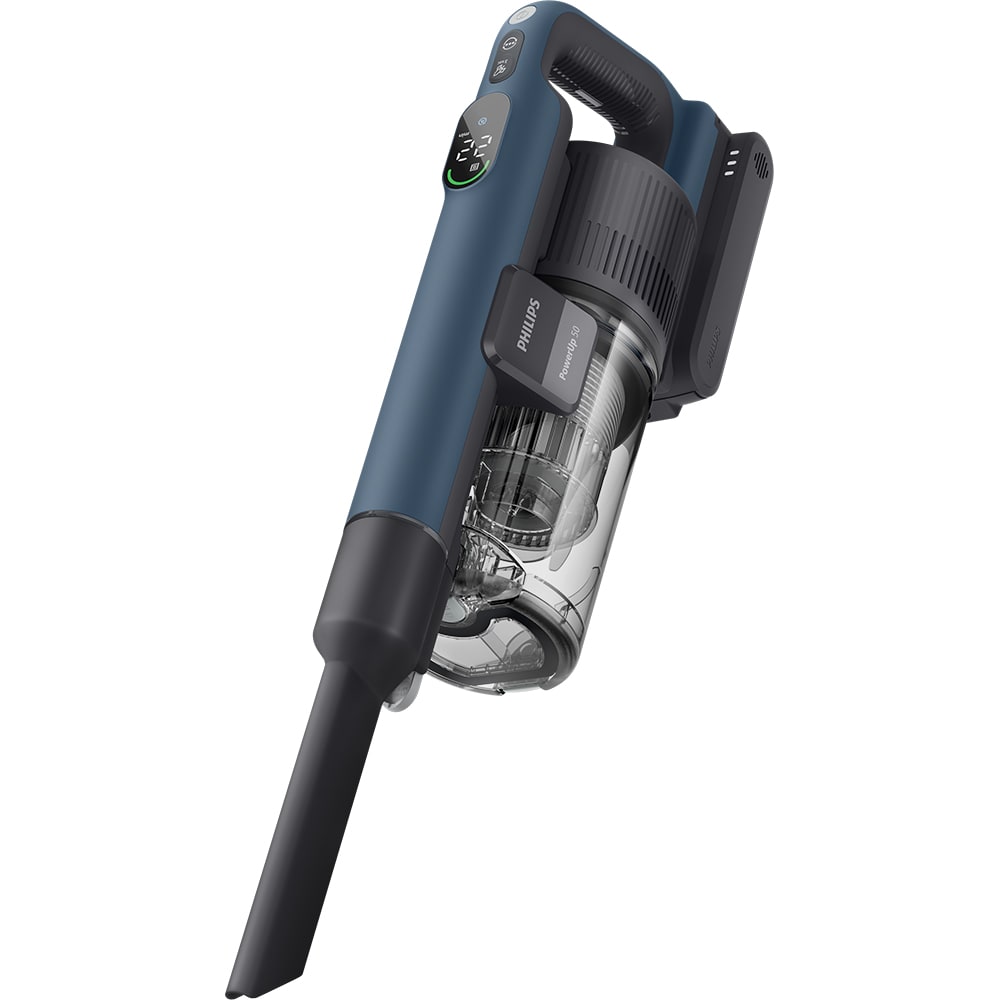 Aspirator vertical PHILIPS PowerUp 5 Aqua XC5373/10, 0.61l, autonomie max 65 min, mod Aqua, albastru inchis