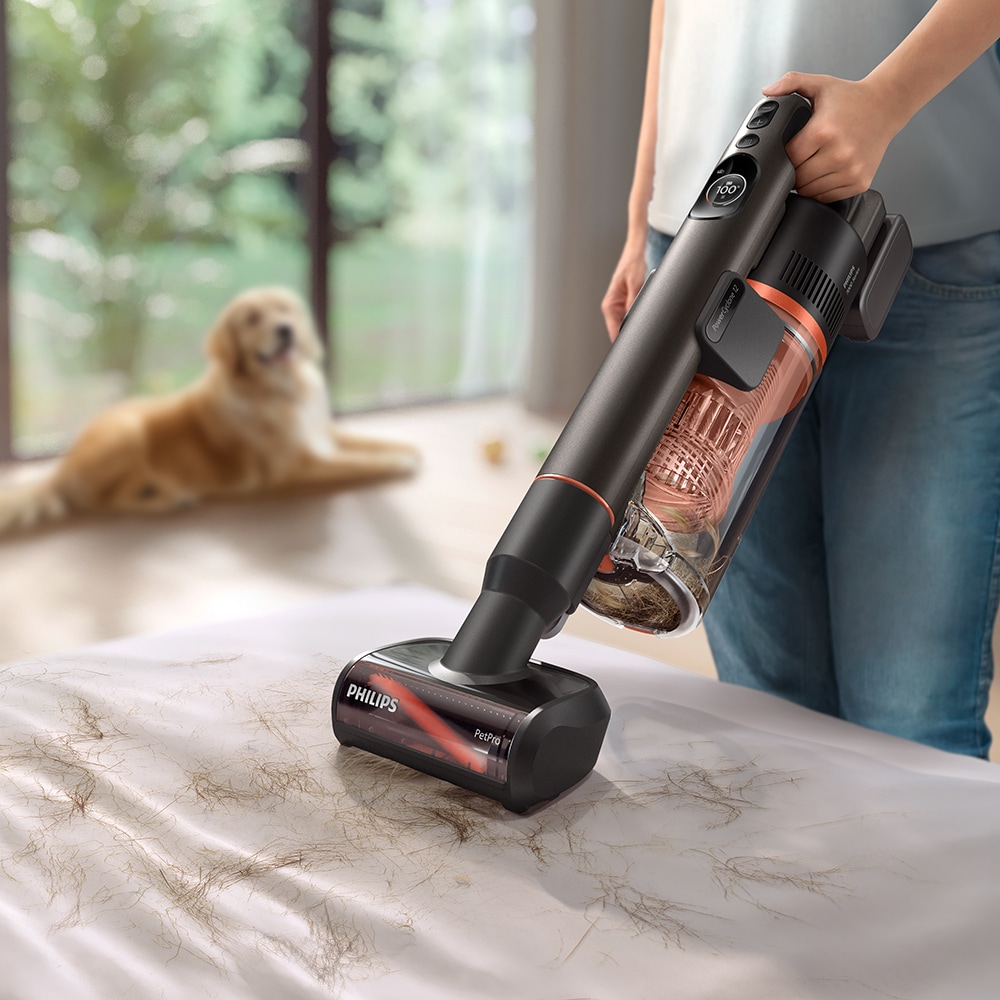 Aspirator vertical PHILIPS Seria 7000 Aqua XC7163/01, 0.6l, 25.2 V, autonomie max 80 min, Modulul Aqua, negru-albastru