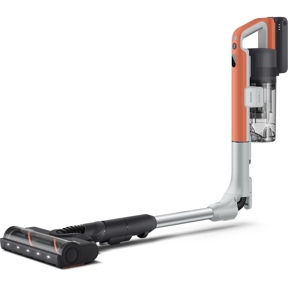 Aspirator vertical PHILIPS PowerUp IQ 7 XC7383/10, 0.82l, autonomie max 100 min, Tehnologie Dust IQ, bleumarin