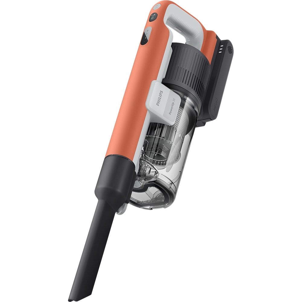 Aspirator vertical PHILIPS PowerUp IQ 7 XC7383/10, 0.82l, autonomie max 100 min, Tehnologie Dust IQ, bleumarin