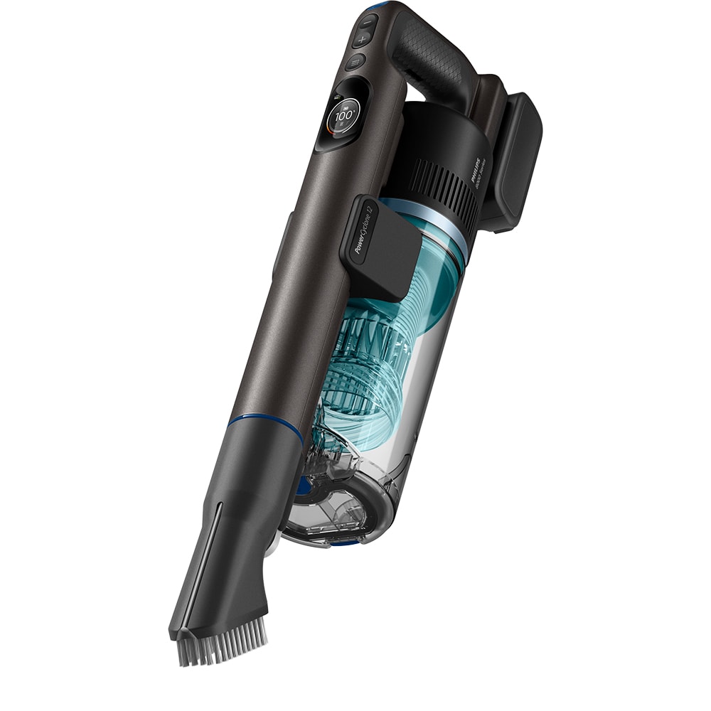 Aspirator vertical PHILIPS Seria 8000 Complete XC8157/01, 0.6l, 25.2 V, autonomie max 80 min, PowerCyclone 12, negru-albastru