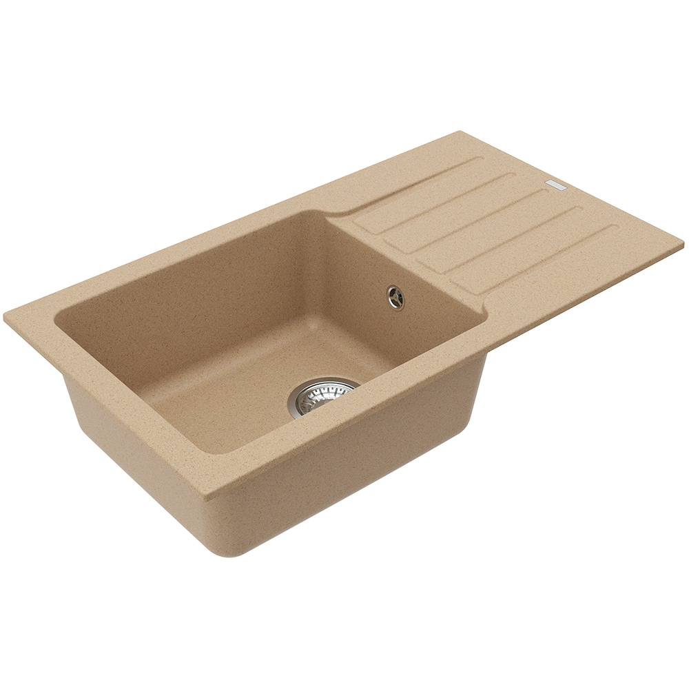 Pachet chiuveta ALVEUS Niagara 90 G55, 1 cuva, picurator reversibil, compozit granit+ baterie Flexa + dozator, bej