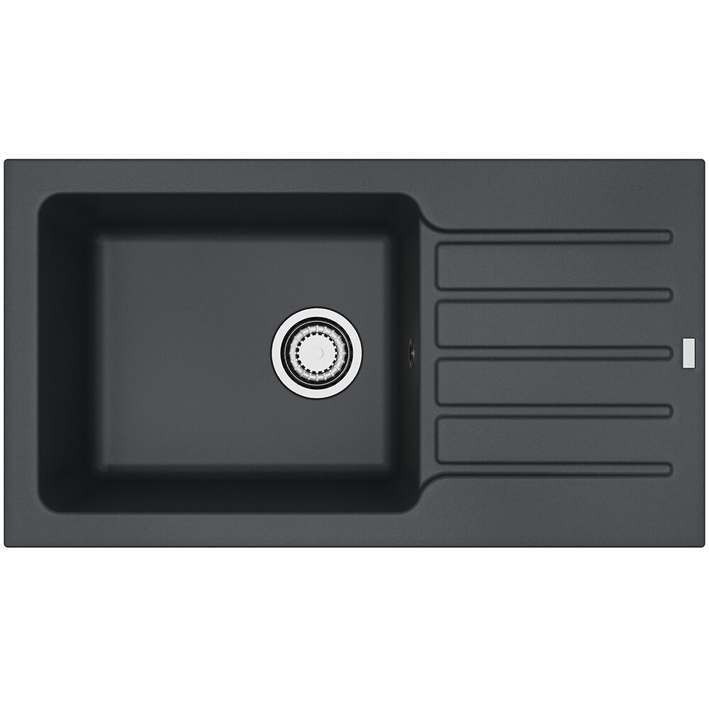 Pachet chiuveta ALVEUS Niagara 90 G91, 1 cuva, picurator reversibil, compozit granit + baterie Flexa + dozator, negru