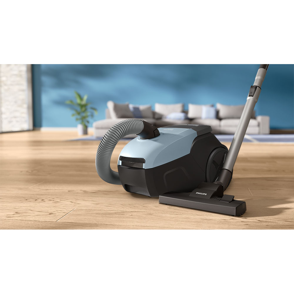 Aspirator cu sac PHILIPS Seria 2000 XD1142/10, 3l, 750W, 77dB, bleu-negru