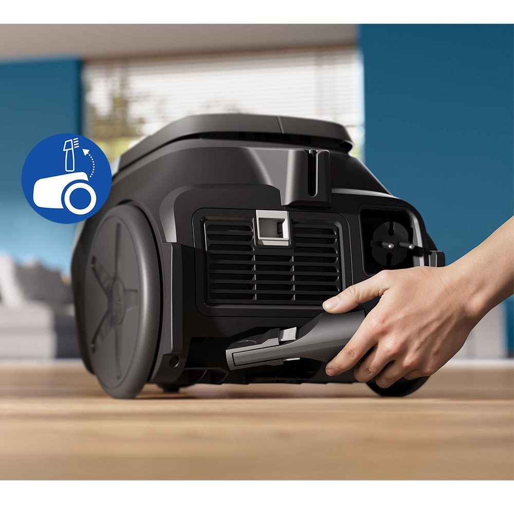 Aspirator cu sac PHILIPS Seria 2000 XD1142/10, 3l, 750W, 77dB, bleu-negru