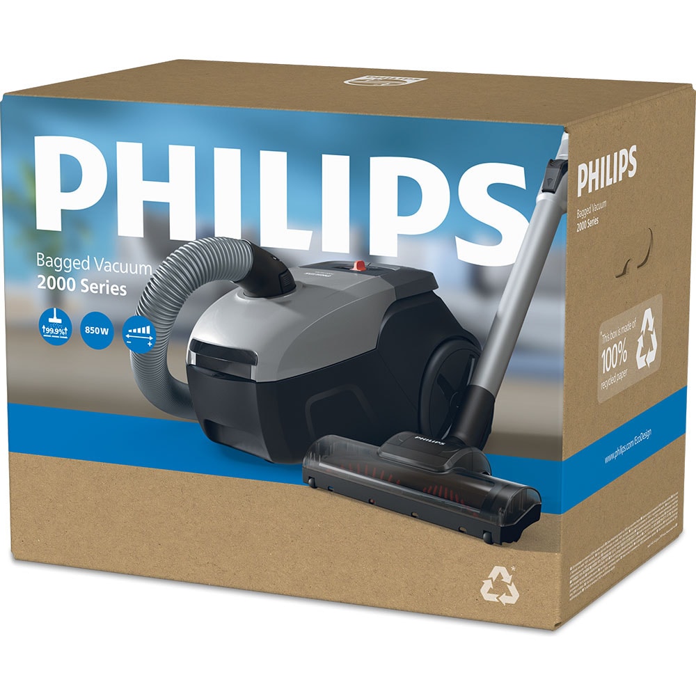 Aspirator cu sac PHILIPS Seria 2000 XD2152/12, 3l, 800W, 77dB, gri-negru
