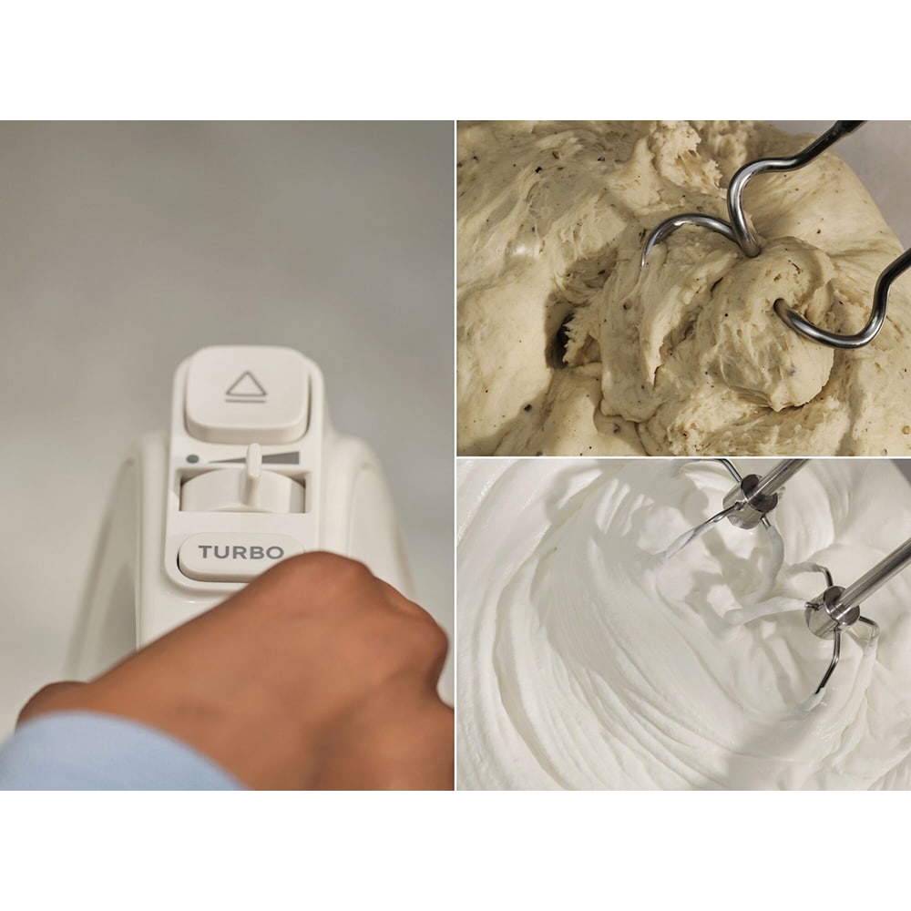 Mixer de mana ELECTROLUX EHM4W, 500W, 5 trepte viteza, alb-argintiu