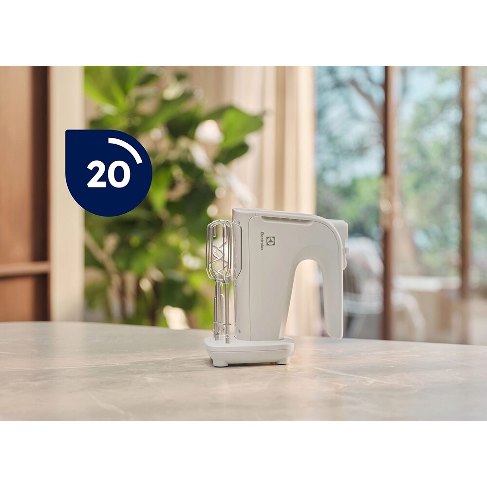 Mixer de mana ELECTROLUX EHM4W, 500W, 5 trepte viteza, alb-argintiu