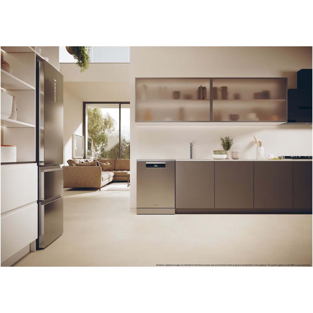 Masina de spalat vase independenta HAIER XF 6B0M3PDX, 16 seturi, 10 programe, 60 cm, Clasa B, inox