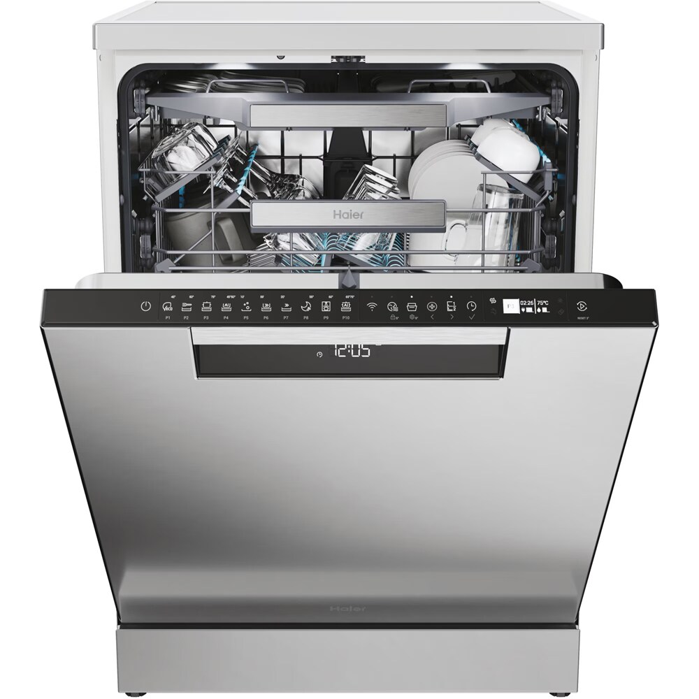 Masina de spalat vase independenta HAIER XF 6B0M3PDX, 16 seturi, 10 programe, 60 cm, Clasa B, inox