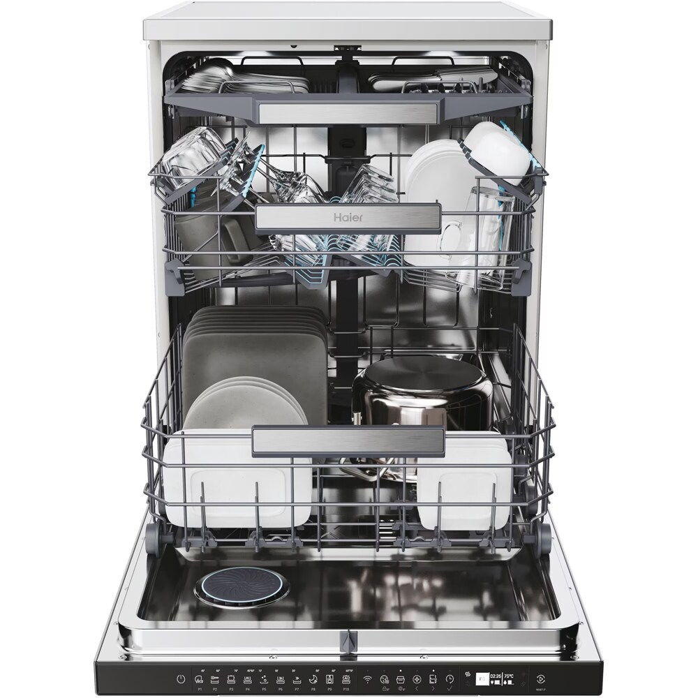 Masina de spalat vase independenta HAIER XF 6B0M3PDX, 16 seturi, 10 programe, 60 cm, Clasa B, inox