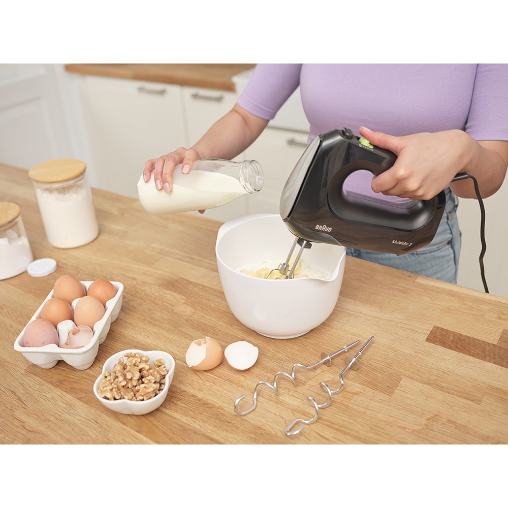 Mixer de mana BRAUN MultiMix 2 HM2110BK, 500W, 4 trepte viteza, negru
