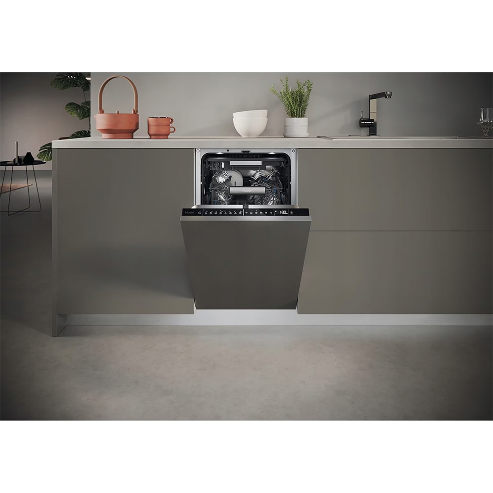 Masina de spalat vase incorporabila HAIER XI1C1TB4LPCFB, 11 seturi, 8 programe, 45 cm, Clasa C, panou comanda negru