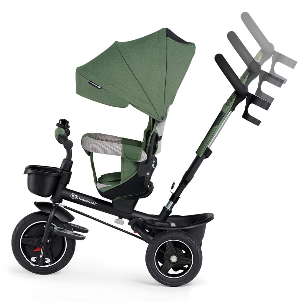 Tricicleta KINDERKRAFT Spinstep KRSPST00GRE, 9 luni+, verde inchis-negru