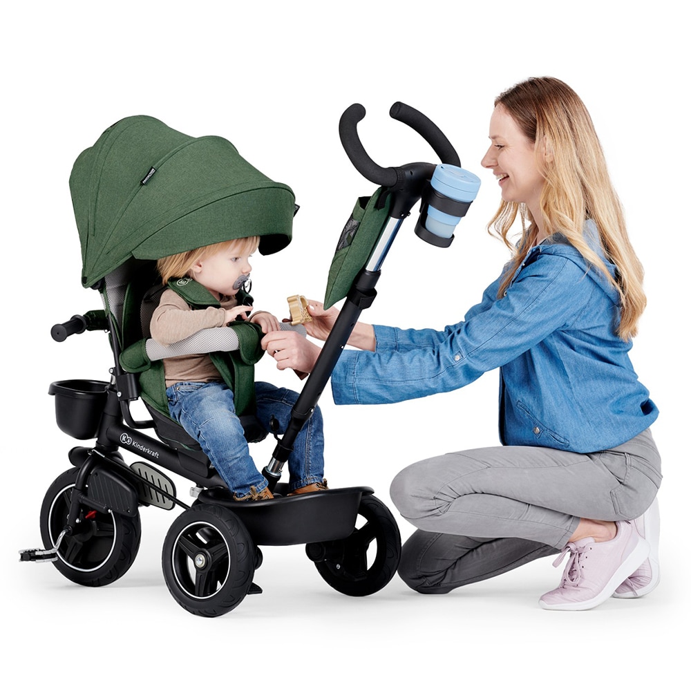 Tricicleta KINDERKRAFT Spinstep KRSPST00GRE, 9 luni+, verde inchis-negru