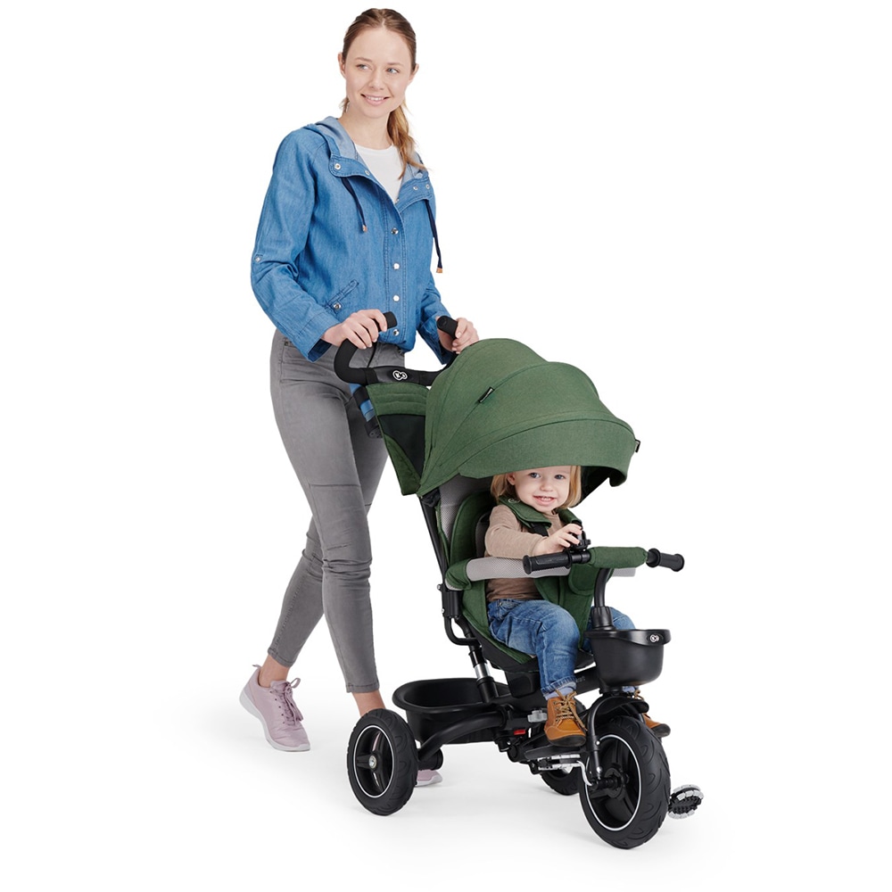 Tricicleta KINDERKRAFT Spinstep KRSPST00GRE, 9 luni+, verde inchis-negru