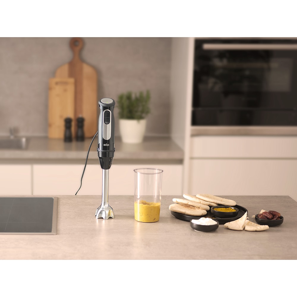 Mixer vertical BRAUN MultiQuick 5 Pro MQ55307M, 0.6l, 1000W, 25 trepte viteza, negru-argintiu