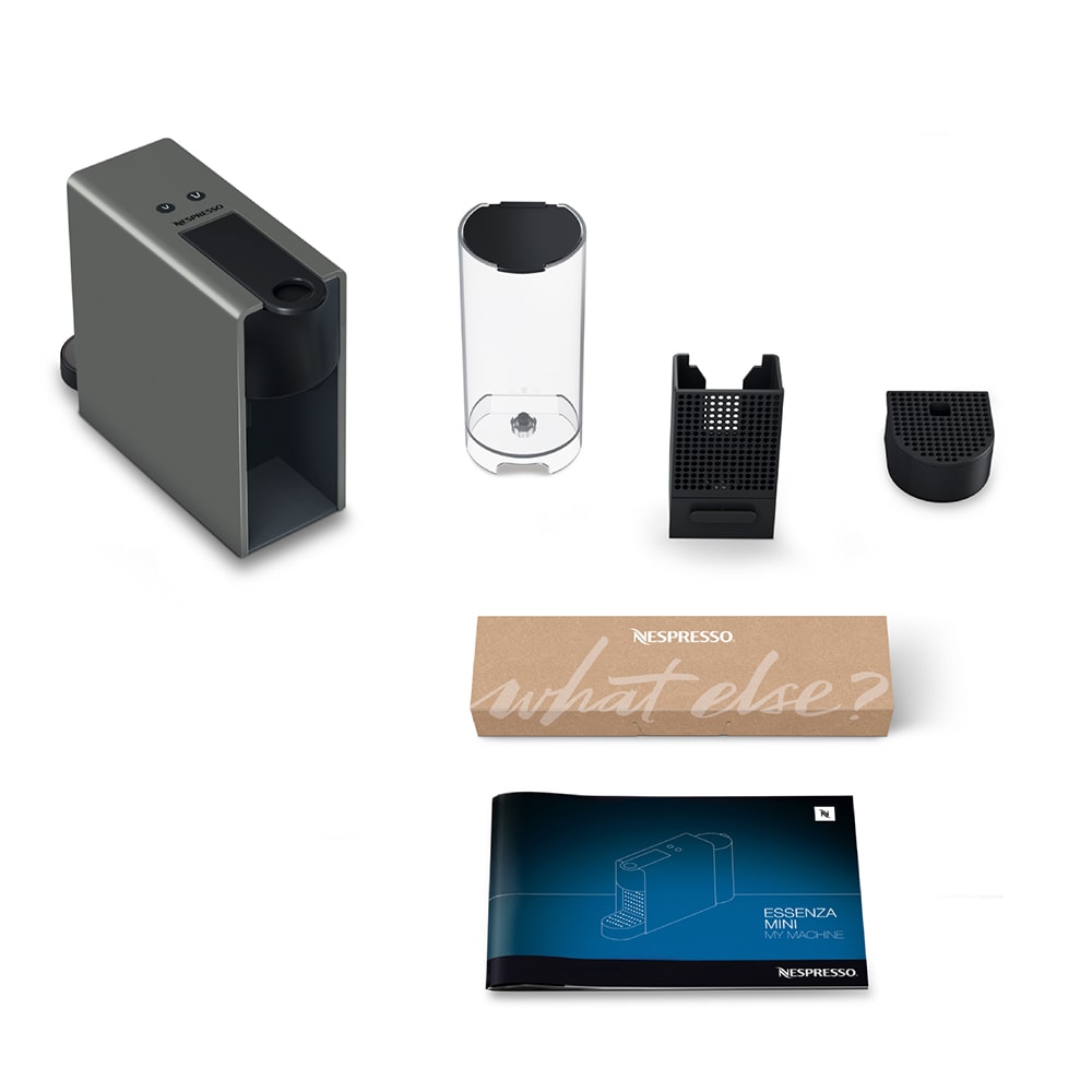 Espressor capsule NESPRESSO Essenza Mini XN110B10, 0.6l, 1300W, 19 bar, gri inchis-negru