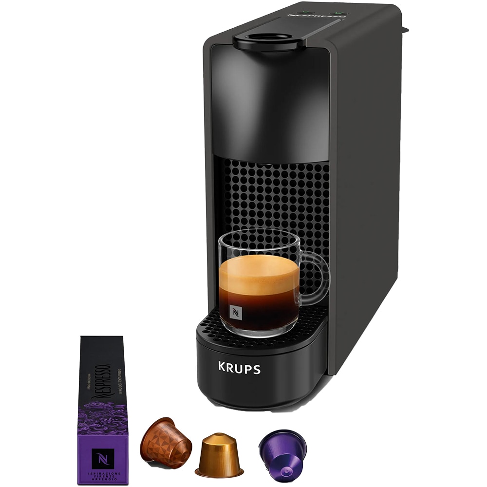 Espressor capsule NESPRESSO Essenza Mini XN110NF0, 0.6l, 1300W, 19 bar, gri-negru
