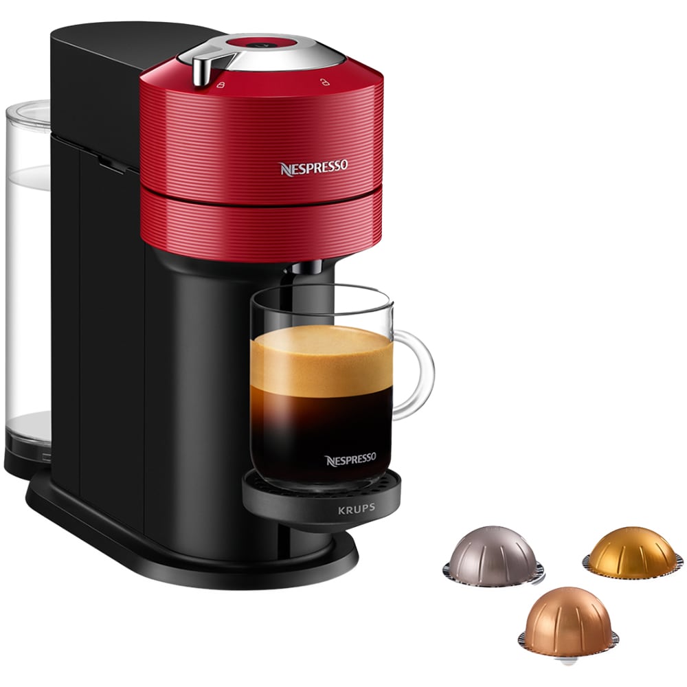 Espressor capsule NESPRESSO Vertuo Next XN910510, 1.1l, 1500W, 19 bar, rosu-negru