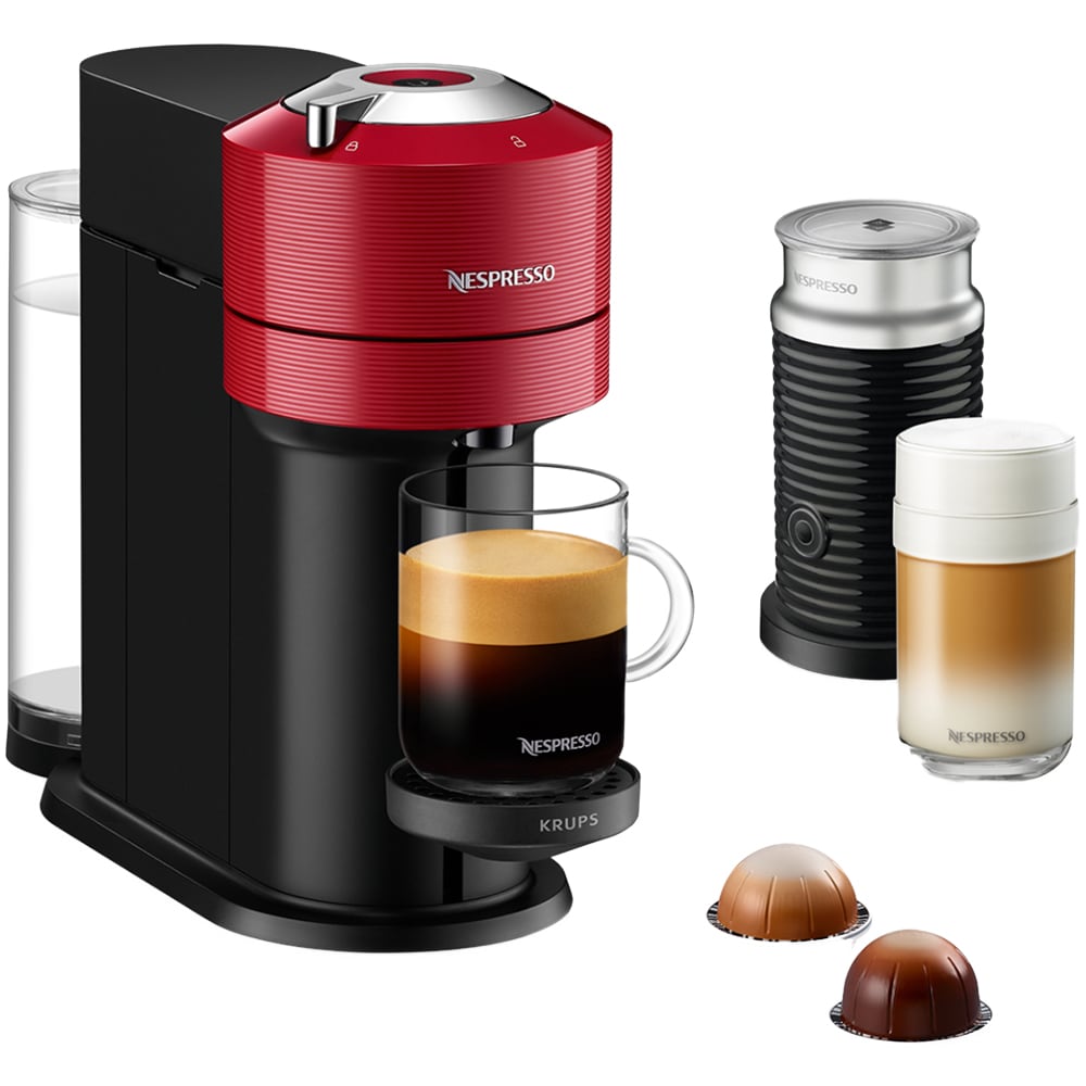 Espressor capsule NESPRESSO Vertuo Next XN910510, 1.1l, 1500W, 19 bar, rosu-negru