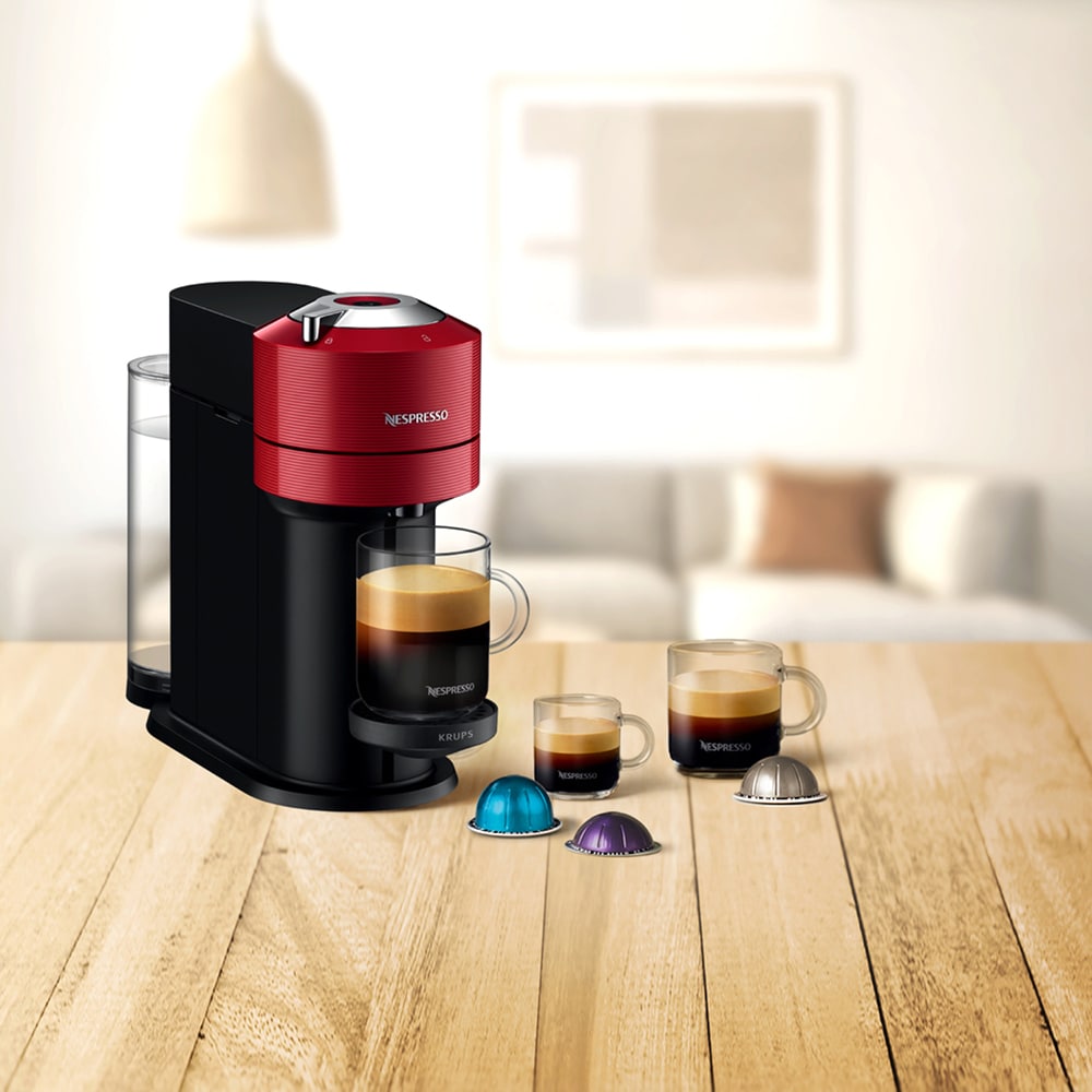 Espressor capsule NESPRESSO Vertuo Next XN910510, 1.1l, 1500W, 19 bar, rosu-negru