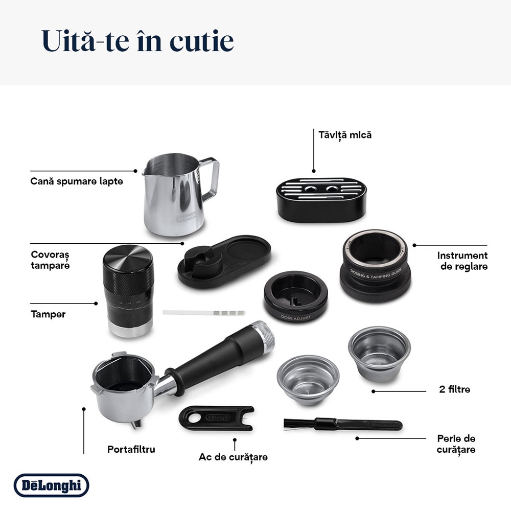 Espressor manual DELONGHI La Specialista Touch EC9455.M, 1.7l, 1450W, 15 bar, argintiu-negru