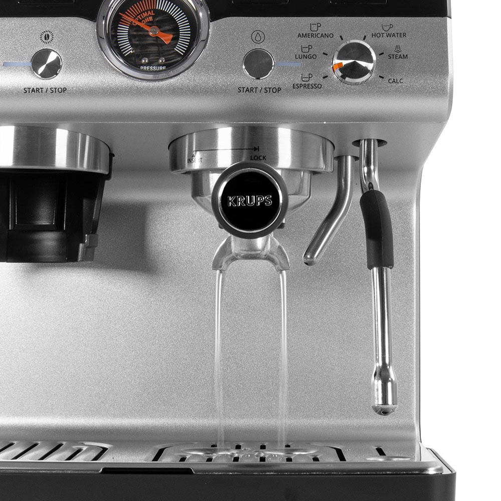 Espressor manual KRUPS Precision XP804T10, 3.5l, 15 bar, sistem Thermoblock, negru-argintiu