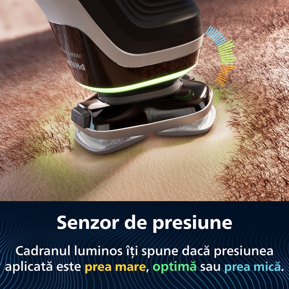 Aparat de ras PHILIPS i9000 Prestige XP9204/30, acumulator, autonomie 60 min, SkinIQ, argintiu