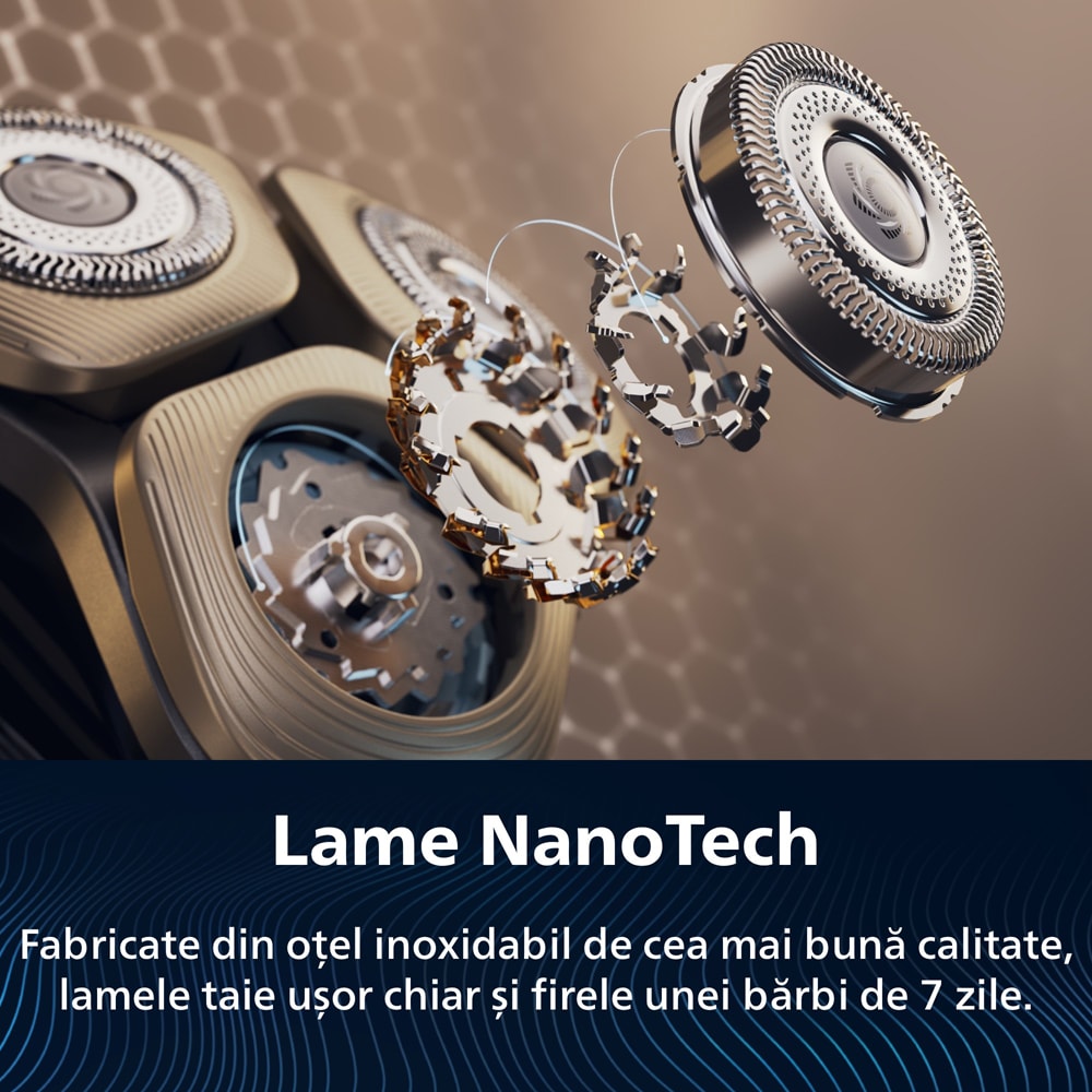 Aparat de ras PHILIPS i9000 Prestige XP9204/30, acumulator, autonomie 60 min, SkinIQ, argintiu