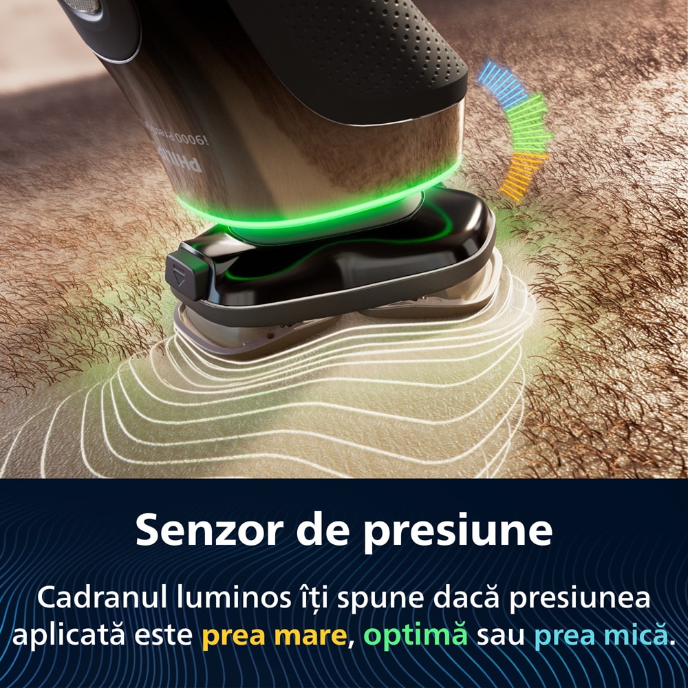 Aparat de ras PHILIPS i9000 Prestige Ultra XP9403/31, acumulator, autonomie 60 min, SkinIQ, auriu