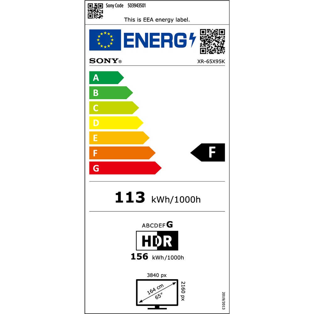 Televizor Mini LED Smart SONY BRAVIA XR65X95K, Ultra HD 4K, HDR, 164cm