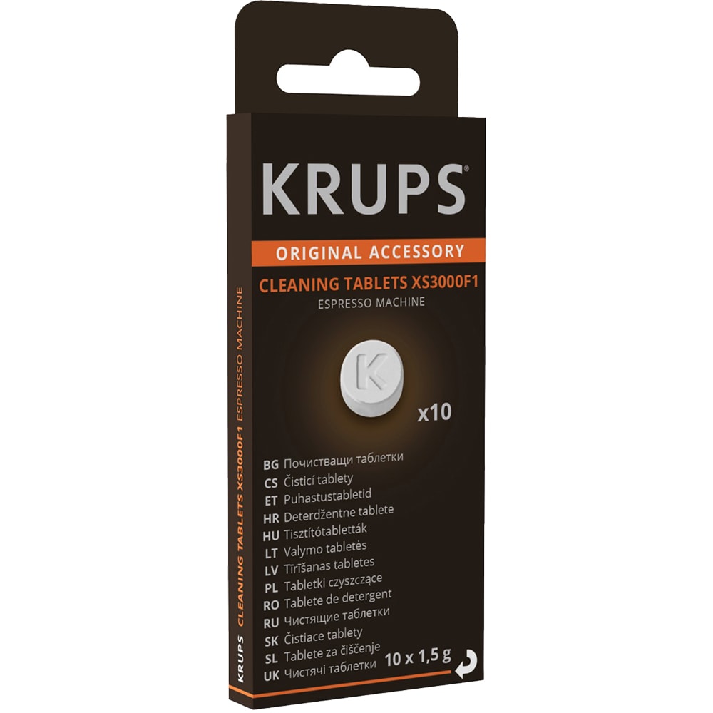 Tableta de curatare espressor KRUPS XS3000F1, 10 buc, alb