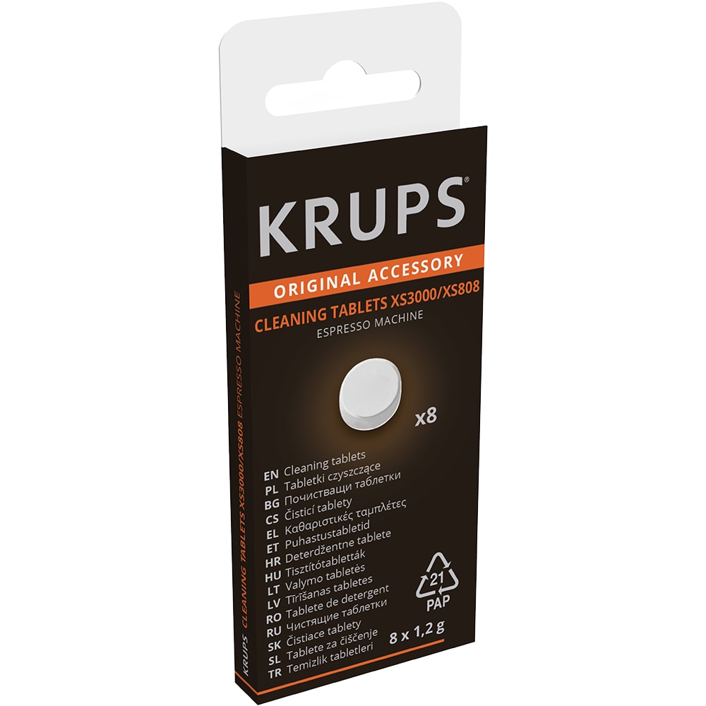 Tableta de curatare espressor KRUPS XS3000F1, 10 buc, alb