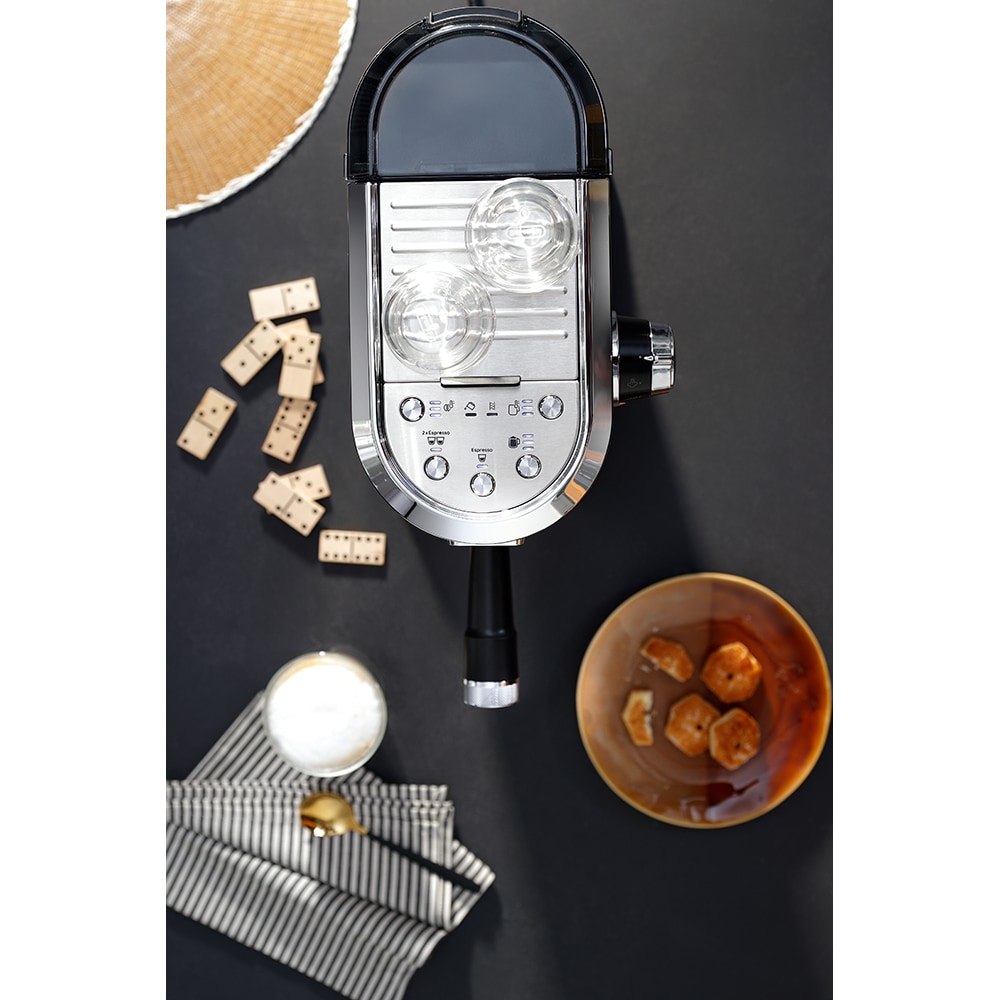 Espressor manual DELONGHI Dedica Maestro Plus EC950.M, 1.6l, 1450W, 15 bar, sistem Cappuccino, argintiu-negru