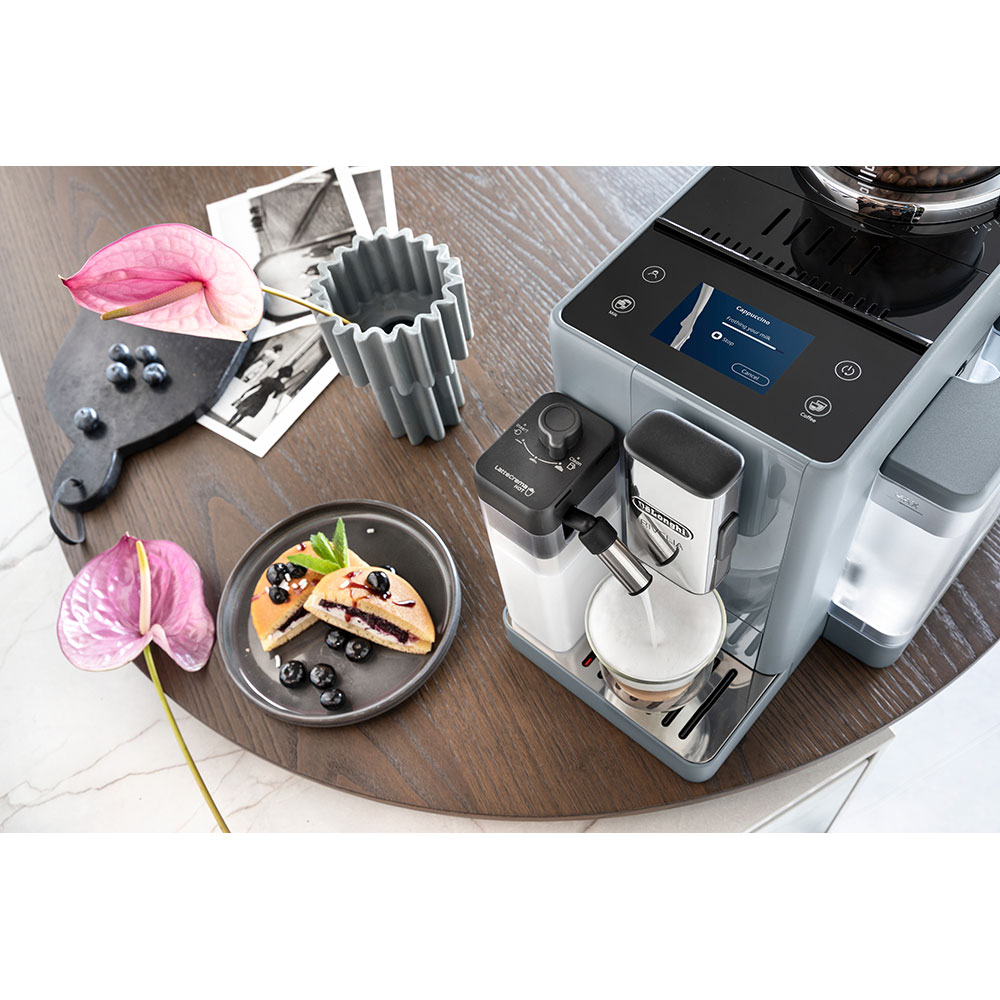 Espressor automat DELONGHI Rivelia EXAM440.55.G, 1.4l, 1450W, 19 bar, gri-negru